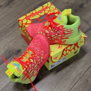 Puma Juniors Neon Pink and Lime Sneakers